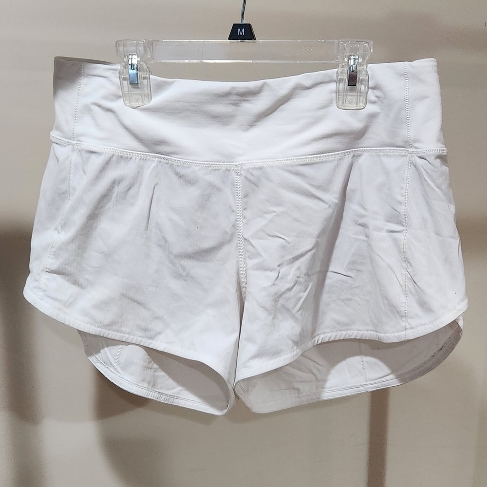 Lululemon white speed up shorts